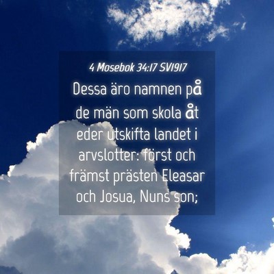 Picture 04 - 4 Mosebok 34:17 SV1917 - Dessa äro namnen på de män som skola åt eder - Bible Verse Picture