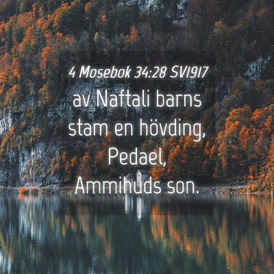 Picture 04 - 4 Mosebok 34:28 SV1917 - av Naftali barns stam en hövding, Pedael, - Bible Verse Picture