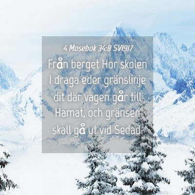 Picture 04 - 4 Mosebok 34:8 SV1917 - Från berget Hor skolen I draga eder gränslinje - Bible Verse Picture