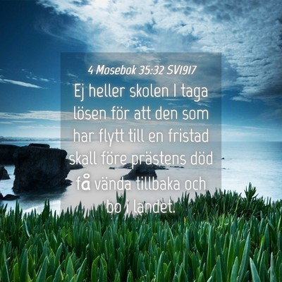 Picture 04 - 4 Mosebok 35:32 SV1917 - Ej heller skolen I taga lösen för att den som - Bible Verse Picture