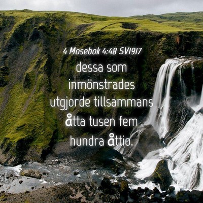 Picture 04 - 4 Mosebok 4:48 SV1917 - dessa som inmönstrades utgjorde tillsammans - Bible Verse Picture