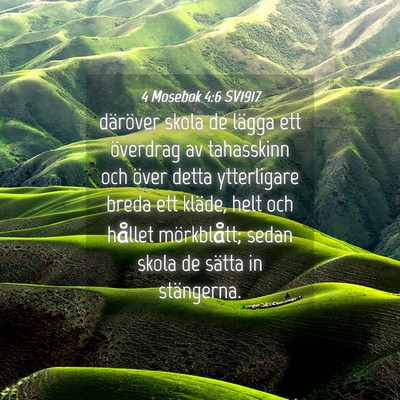 Picture 04 - 4 Mosebok 4:6 SV1917 - däröver skola de lägga ett överdrag av - Bible Verse Picture