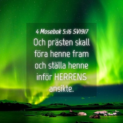 Picture 04 - 4 Mosebok 5:16 SV1917 - Och prästen skall föra henne fram och ställa - Bible Verse Picture