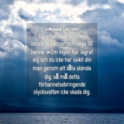 Picture 04 - 4 Mosebok 5:19 SV1917 - Därefter skall prästen besvärja kvinnan och - Bible Verse Picture