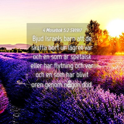 Picture 04 - 4 Mosebok 5:2 SV1917 - Bjud Israels barn att de skaffa bort ur lägret - Bible Verse Picture