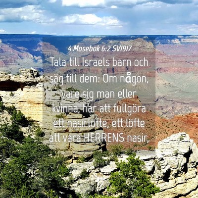 Picture 04 - 4 Mosebok 6:2 SV1917 - Tala till Israels barn och säg till dem: Om - Bible Verse Picture