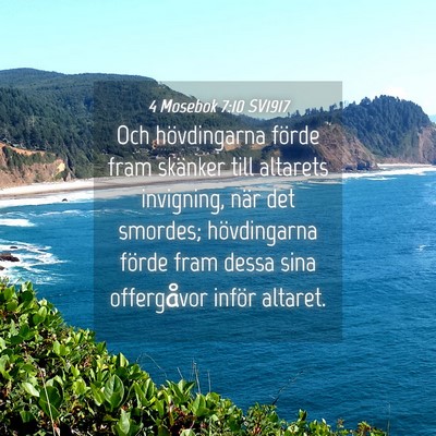 Picture 04 - 4 Mosebok 7:10 SV1917 - Och hövdingarna förde fram skänker till - Bible Verse Picture