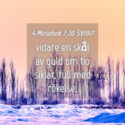 Picture 04 - 4 Mosebok 7:20 SV1917 - vidare en skål av guld om tio siklar, full med - Bible Verse Picture