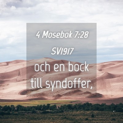 Picture 04 - 4 Mosebok 7:28 SV1917 - och en bock till - Bible Verse Picture