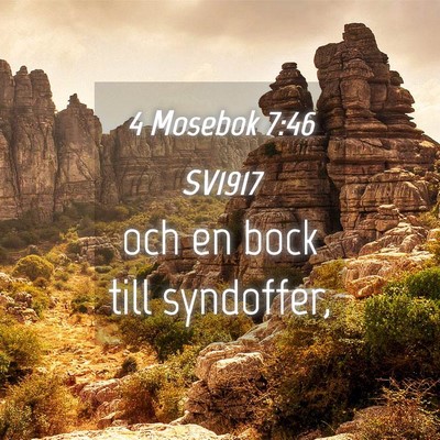 Picture 04 - 4 Mosebok 7:46 SV1917 - och en bock till - Bible Verse Picture