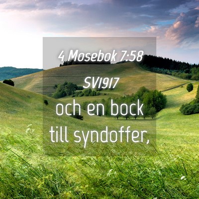 Picture 04 - 4 Mosebok 7:58 SV1917 - och en bock till - Bible Verse Picture