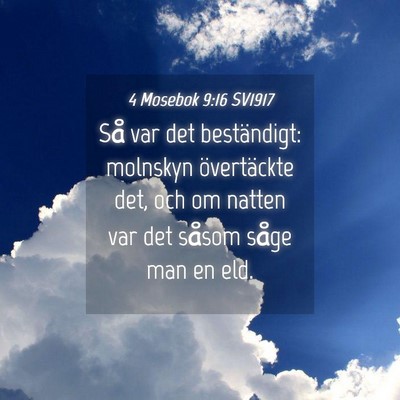 Picture 04 - 4 Mosebok 9:16 SV1917 - Så var det beständigt: molnskyn övertäckte - Bible Verse Picture