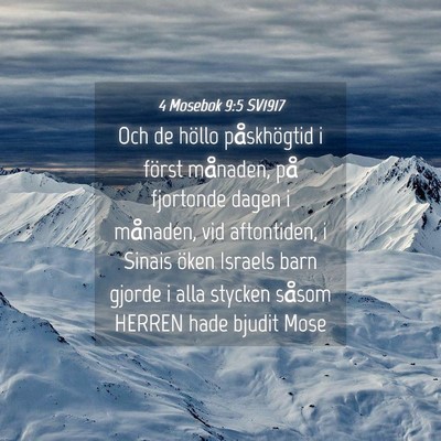 Picture 04 - 4 Mosebok 9:5 SV1917 - Och de höllo påskhögtid i först månaden, på - Bible Verse Picture