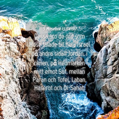 Picture 04 - 5 Mosebok 1:1 SV1917 - Dessa äro de ord som Mose talade till hela - Bible Verse Picture