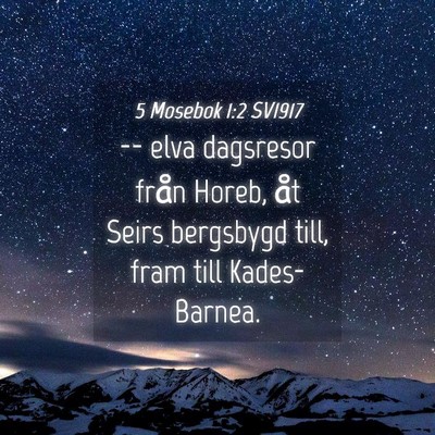 Picture 04 - 5 Mosebok 1:2 SV1917 - -- elva dagsresor från Horeb, åt Seirs - Bible Verse Picture