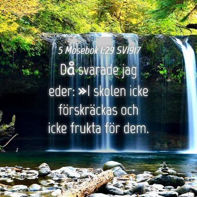 Picture 04 - 5 Mosebok 1:29 SV1917 - Då svarade jag eder: »I skolen icke - Bible Verse Picture