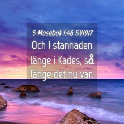 Picture 04 - 5 Mosebok 1:46 SV1917 - Och I stannaden länge i Kades, så länge det nu - Bible Verse Picture