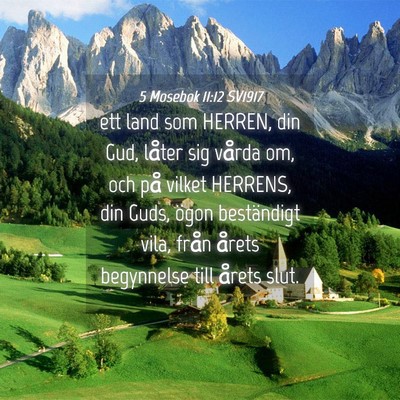 Picture 04 - 5 Mosebok 11:12 SV1917 - ett land som HERREN, din Gud, låter sig vårda - Bible Verse Picture