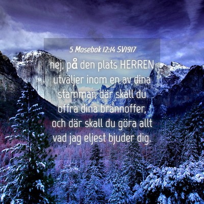 Picture 04 - 5 Mosebok 12:14 SV1917 - nej, på den plats HERREN utväljer inom en av - Bible Verse Picture