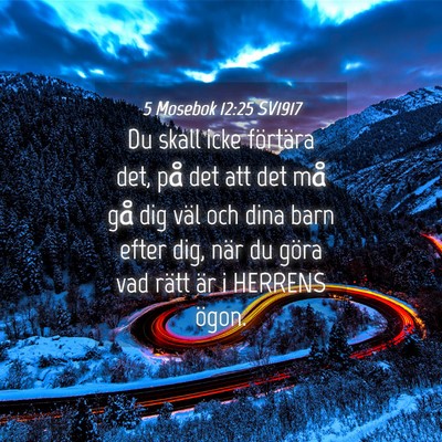 Picture 04 - 5 Mosebok 12:25 SV1917 - Du skall icke förtära det, på det att det må - Bible Verse Picture
