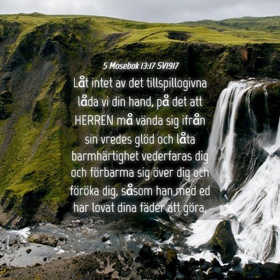 Picture 04 - 5 Mosebok 13:17 SV1917 - Låt intet av det tillspillogivna låda vi din - Bible Verse Picture