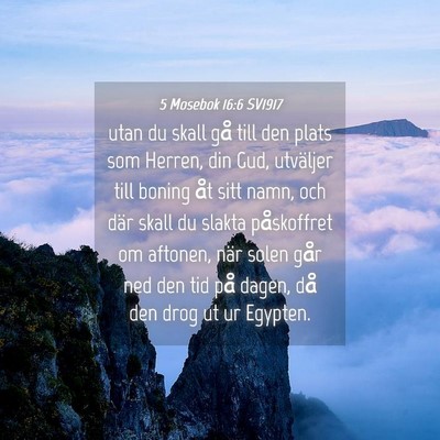 Picture 04 - 5 Mosebok 16:6 SV1917 - utan du skall gå till den plats som Herren, din - Bible Verse Picture