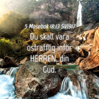 Picture 04 - 5 Mosebok 18:13 SV1917 - Du skall vara ostrafflig inför HERREN, din - Bible Verse Picture