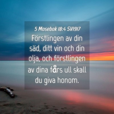 Picture 04 - 5 Mosebok 18:4 SV1917 - Förstlingen av din säd, ditt vin och din olja, - Bible Verse Picture
