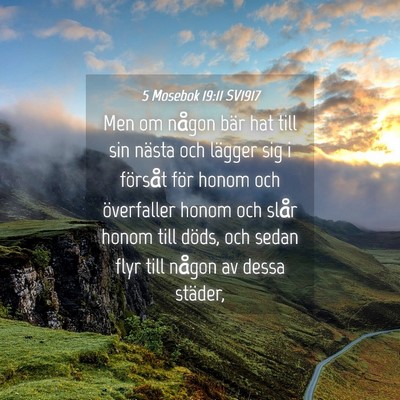 Picture 04 - 5 Mosebok 19:11 SV1917 - Men om någon bär hat till sin nästa och - Bible Verse Picture