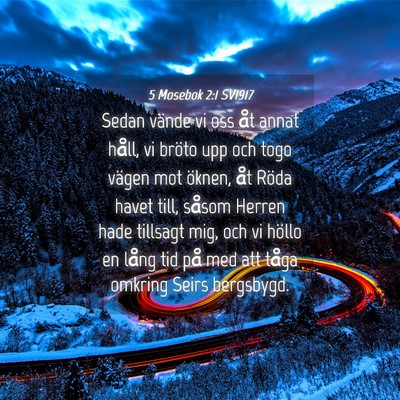 Picture 04 - 5 Mosebok 2:1 SV1917 - Sedan vände vi oss åt annat håll, vi bröto - Bible Verse Picture