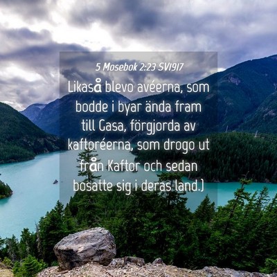 Picture 04 - 5 Mosebok 2:23 SV1917 - Likaså blevo avéerna, som bodde i byar ända - Bible Verse Picture