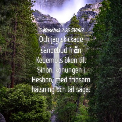 Picture 04 - 5 Mosebok 2:26 SV1917 - Och jag skickade sändebud från Kedemots öken - Bible Verse Picture