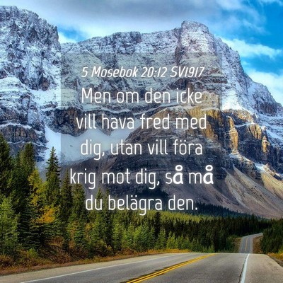 Picture 04 - 5 Mosebok 20:12 SV1917 - Men om den icke vill hava fred med dig, utan vill - Bible Verse Picture