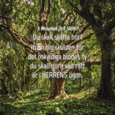 Picture 04 - 5 Mosebok 21:9 SV1917 - Du skall skaffa bort ifrån dig skulden för det - Bible Verse Picture