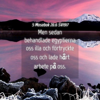 Picture 04 - 5 Mosebok 26:6 SV1917 - Men sedan behandlade egyptierna oss illa och - Bible Verse Picture