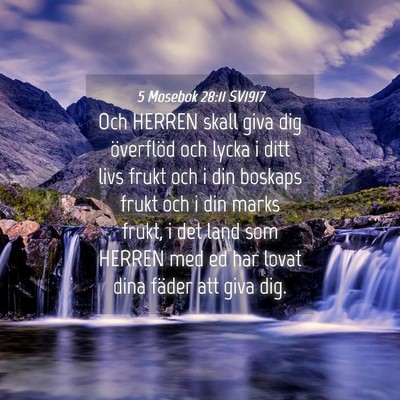 Picture 04 - 5 Mosebok 28:11 SV1917 - Och HERREN skall giva dig överflöd och lycka i - Bible Verse Picture