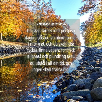 Picture 04 - 5 Mosebok 28:29 SV1917 - Du skall famla mitt på ljusa dagen, såsom en - Bible Verse Picture