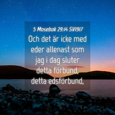 Picture 04 - 5 Mosebok 29:14 SV1917 - Och det är icke med eder allenast som jag i dag - Bible Verse Picture
