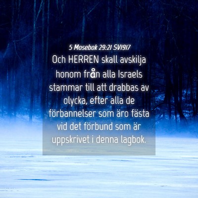 Picture 04 - 5 Mosebok 29:21 SV1917 - Och HERREN skall avskilja honom från alla - Bible Verse Picture