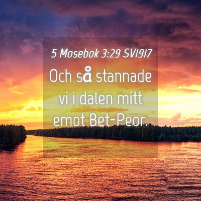 Picture 04 - 5 Mosebok 3:29 SV1917 - Och så stannade vi i dalen mitt emot - Bible Verse Picture