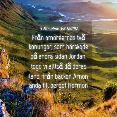 Picture 04 - 5 Mosebok 3:8 SV1917 - Från amoréernas två konungar, som härskade - Bible Verse Picture