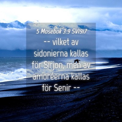 Picture 04 - 5 Mosebok 3:9 SV1917 - -- vilket av sidonierna kallas för Sirjon, men - Bible Verse Picture