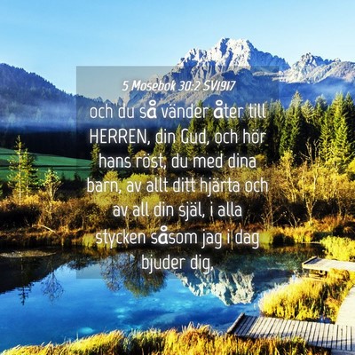 Picture 04 - 5 Mosebok 30:2 SV1917 - och du så vänder åter till HERREN, din Gud, - Bible Verse Picture