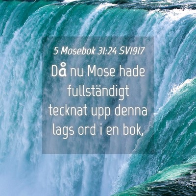 Picture 04 - 5 Mosebok 31:24 SV1917 - Då nu Mose hade fullständigt tecknat upp denna - Bible Verse Picture