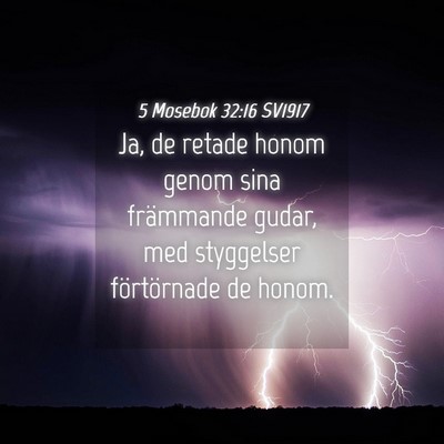 Picture 04 - 5 Mosebok 32:16 SV1917 - Ja, de retade honom genom sina främmande gudar, - Bible Verse Picture