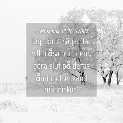 Picture 04 - 5 Mosebok 32:26 SV1917 - Jag skulle säga: 'Jag vill blåsa bort dem, - Bible Verse Picture