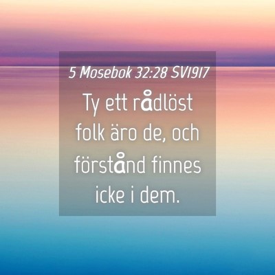 Picture 04 - 5 Mosebok 32:28 SV1917 - Ty ett rådlöst folk äro de, och förstånd - Bible Verse Picture