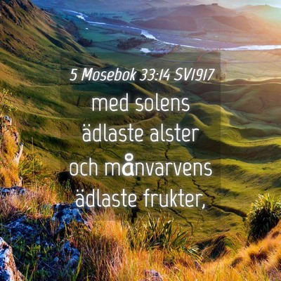 Picture 04 - 5 Mosebok 33:14 SV1917 - med solens ädlaste alster och månvarvens - Bible Verse Picture
