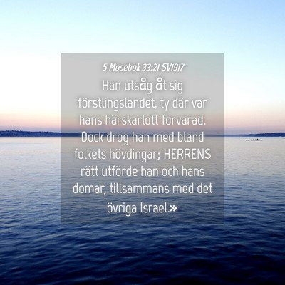 Picture 04 - 5 Mosebok 33:21 SV1917 - Han utsåg åt sig förstlingslandet, ty där var - Bible Verse Picture