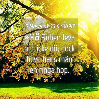 Picture 04 - 5 Mosebok 33:6 SV1917 - »Må Ruben leva och icke dö; dock blive hans - Bible Verse Picture